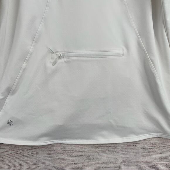 Athleta Whistler 1/4 Zip Pullover Sweatshirt Women's Size Small White Thumbhole - Picture 4 of 11